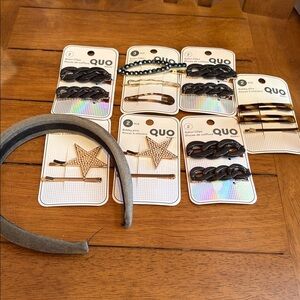 Hair Accessory Set - Green, Gold, Black x8